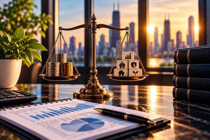 A brass scale weighing money against what matters: the judgment behind the work